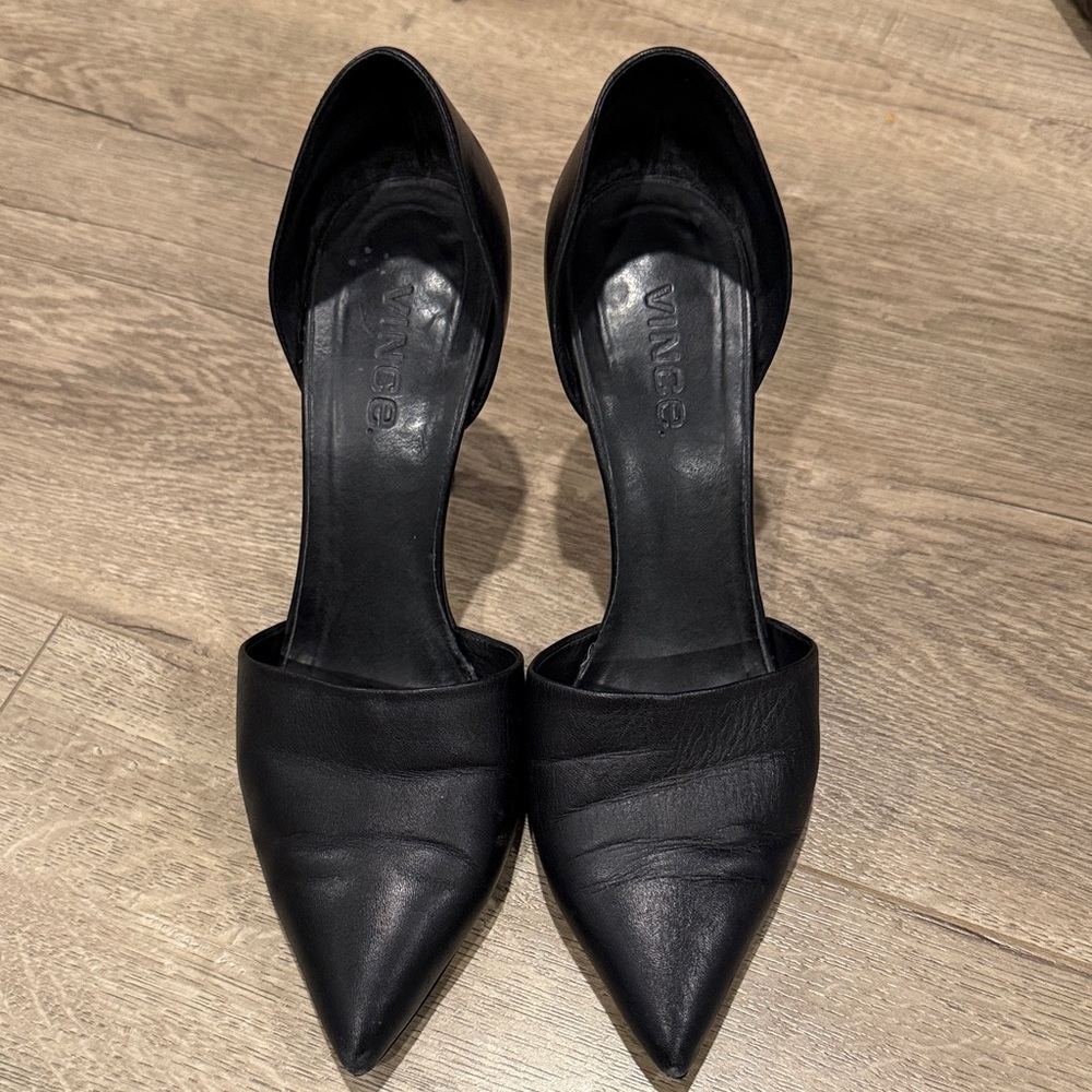 Vince Black Pointed Toe Heels